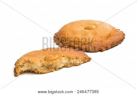 Almond Dutch Cookies Isolated On White Background
