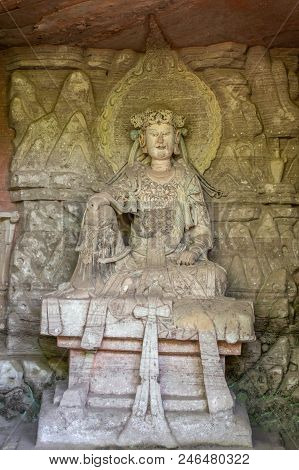 The Sonograms Carved In The Southern Song Dynasty Are Located In The Dazu Stone Carving Scenic Area 
