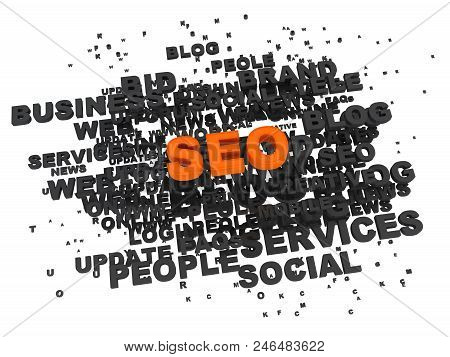 Seo Text Is A Conceptual Image. 3d Image Renderer