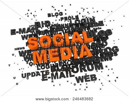 Social Media Text Is A Conceptual Image. 3d Image Renderer
