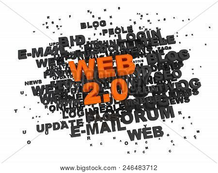 Web Text Is A Conceptual Image. 3d Image Renderer