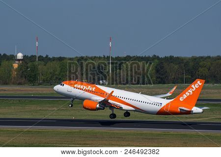 Berlin Germany - April 21. 2018: Easyjet Airbus A320 At Berlin Tegel Airport