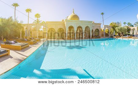 Namaskar Palace, Marrakech, Morocco - November  15, 2017:  Namaskar Palace, Luxury Hotel And Spa Of 