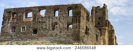 Medieval Gothic Ruins Of Castle Okor Near Prague, Czech Republic