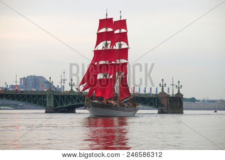 Saint Petersburg, Russia - June 21, 2018: The Swedish Brig 