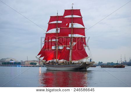Saint Petersburg, Russia - June 21, 2018: The Swedish Brig 