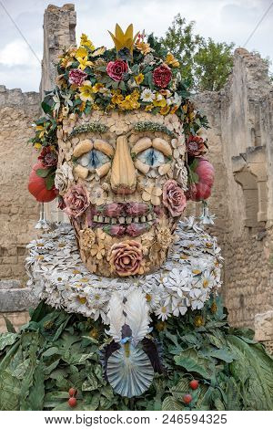 Les Baux, France - June 26, 2017: The Artwork, Titled Spring Is Four Seasons Three-dimensional Inter