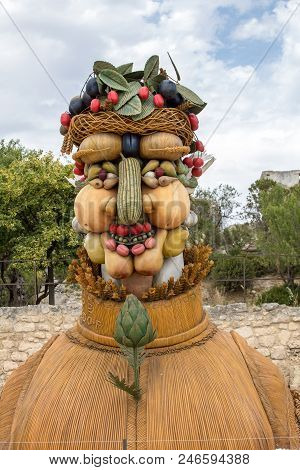 Les Baux, France - June 26, 2017: The Artwork, Titled Summer Is Four Seasons Three-dimensional Inter