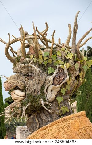Les Baux, France - June 26, 2017: The Artwork, Titled  Winter Is Four Seasons Three-dimensional Inte