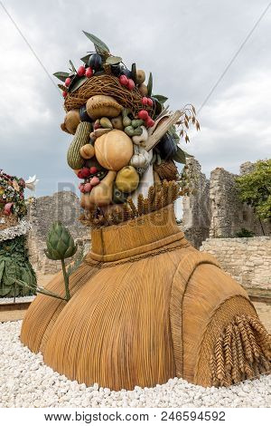 Les Baux, France - June 26, 2017: The Artwork, Titled Summer Is Four Seasons Three-dimensional Inter