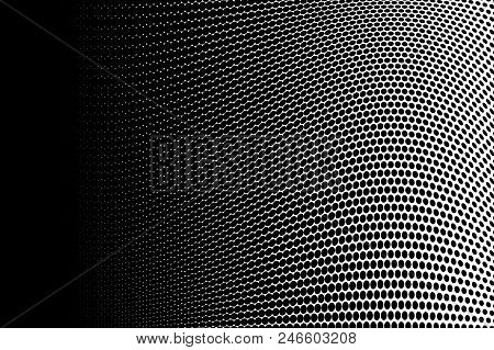 Wavy Dotted Lines. Halftone Background. Futuristic Panel. The Backdrop To Create A Modern Background