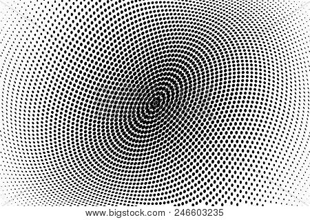 Wavy Dotted Lines. Halftone Background. Futuristic Panel. The Backdrop To Create A Modern Background