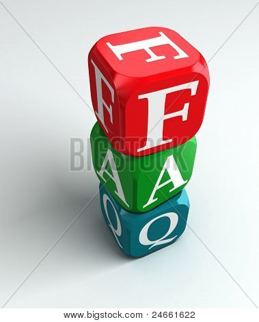 FAQ 3d bunte Schlagwort