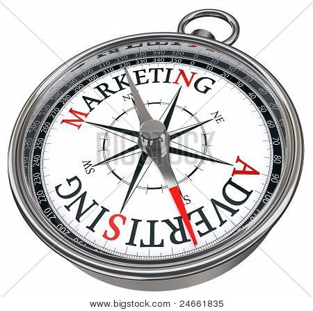 Marketing und Werbung Konzept Kompass