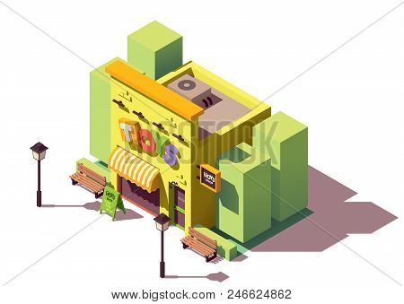 Vector Isometric Toy Store With Signboard And Awning