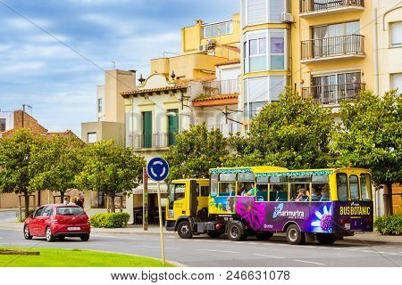 Blanes, Spain - 30 May, 2018: Architecture Of Spanish Beach Resort Blanes In Summertime. Costa Brava