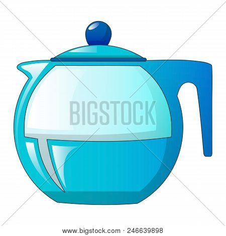 Glass Tea Pot Icon. Cartoon Of Glass Tea Pot Vector Icon For Web Design Isolated On White Background