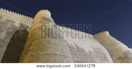 Ark Fortress Residence Of Bukhara Khans. Wall Of The Bukhara Fortress, The Ark