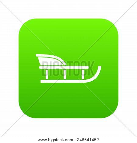 Sled Icon Digital Green For Any Design Isolated On White Vector Illustration