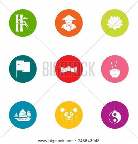 Eastward Icons Set. Flat Set Of 9 Eastward Vector Icons For Web Isolated On White Background