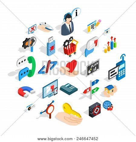 Game Dev Icons Set. Isometric Set Of 25 Game Dev Vector Icons For Web Isolated On White Background
