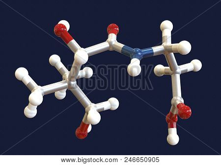 Molecular Model Of Pantothenic Acid, Vitamin B5, 3d Illustration. It Has Antioxidant Activity, Is A 