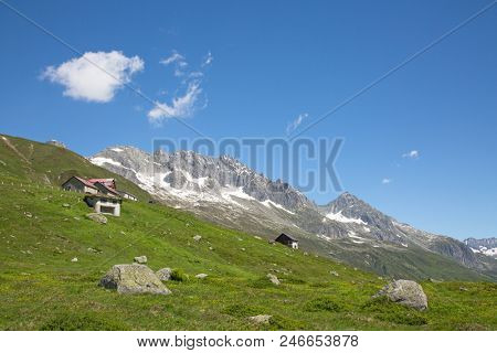 Swiss alps near Furka pass and Rhone glacier