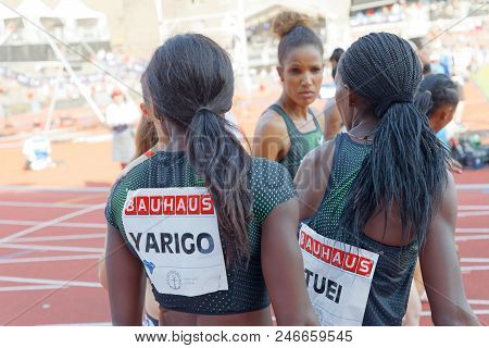 Stockholm, Sweden - Jun 10, 2018: Before The Start Of The 1500m Women Competition In Iaaf Diamond Le