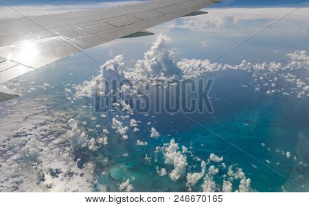 Top View Of Paradise Beach, Bahamas, Caribbean
