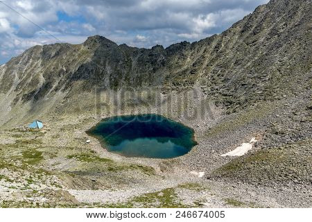 Amazing View To Ledenoto (ice) Lake From Musala Peak, Rila Mountain, Bulgaria