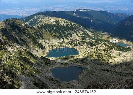 Amazing Panorama To Musalenski Lakes From Musala Peak, Rila Mountain, Bulgaria