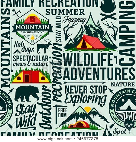 Vector Camping Seamless Pattern Or Background