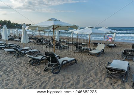 Lozenets, Bulgaria - July 2, 2013: Panorama Of Oasis Beach Near Village Of Lozenets, Burgas Region, 