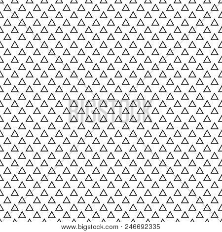 Seamless Simple Triangle Black And White Pattern, Regular Geoemetry Equilateral Triangles