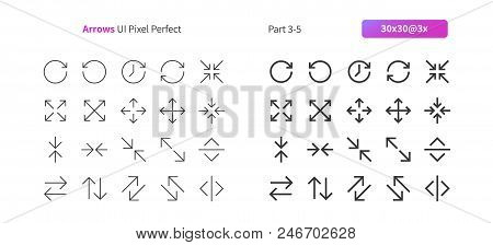 Arrows Ui Pixel Perfect Well-crafted Vector Thin Line And Solid Icons 30 3x Grid For Web Graphics An
