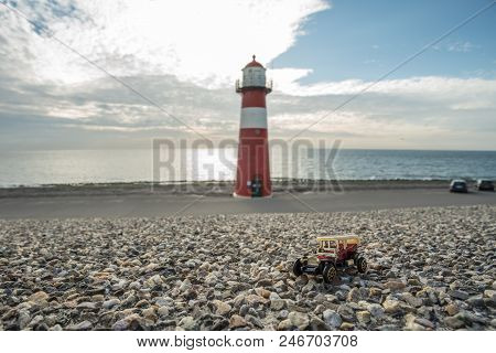 This Lighthouse Is Located In The Netherlands In Westkapelle By The Sea