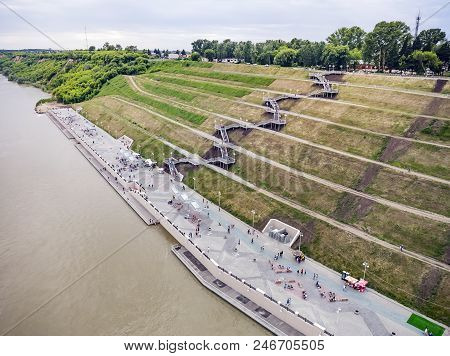 Barnaul, Russia. Highland Park And A New Embankment Is The Top View In Summer