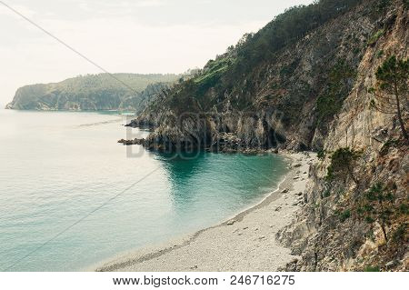 Ocean View. Nature Background With Nobody. Morgat, Crozon Peninsula, Brittany, France.