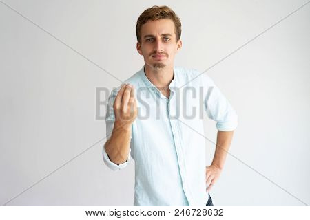 Inspired Blonde Guy Expressing Strong Emotion While Explaining Something. Impressed Excited Young Ca