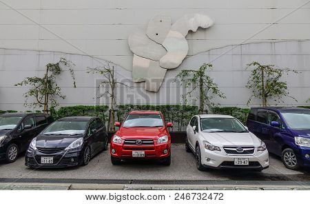 Aomori, Japan - Oct 3, 2017. Car Parking Lot In Aomori, Japan. Aomori Is The Northernmost Prefectura