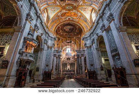 Interiors Of Chiesa I Gesuiti, Venice, Italy