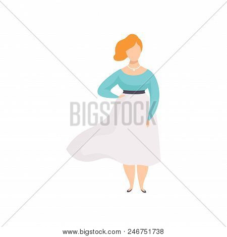 Red Haired Curvy, Overweigh Girl In Fashionable Clothes, Beautiful Plus Size Fashion Woman, Body Pos