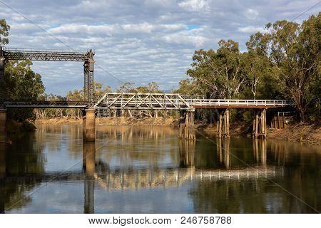 The Historic Bridge Over The River Murray In Tooleybuc New South Wales Australia On 11th June 2018