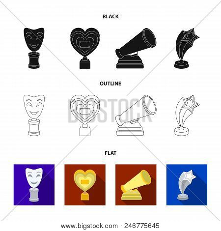 White Mask Mime For The Best Drama, A Prize In The Form Of The Heart And Other Prizes.movie Awards S