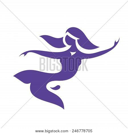 Mythical Girl With A Fin Isolated On White Background