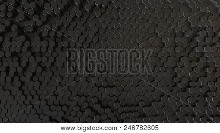 Black Abstract Hi-tech Vj Field Hexagon 4k
