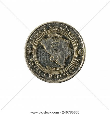 5 Bosnia And Herzegovina Convertible Fening Coin (2005) Obverse Isolated On White Background
