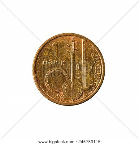1 Azerbaijani Qepik Coin Obverse Isolated On White Background