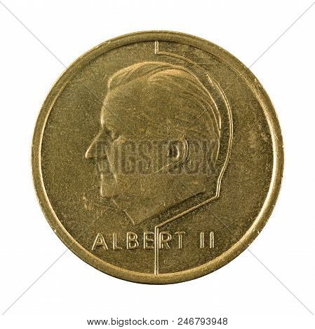 20 Belgian Franc Coin (1994) Reverse Isolated On White Background
