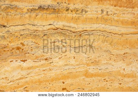 A Natural Stone, A Polished Yellow Marble Called Travertino Giallo.